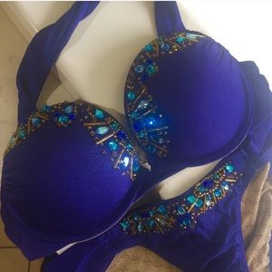 VS crystal, Embellished, beaded bombshell swim